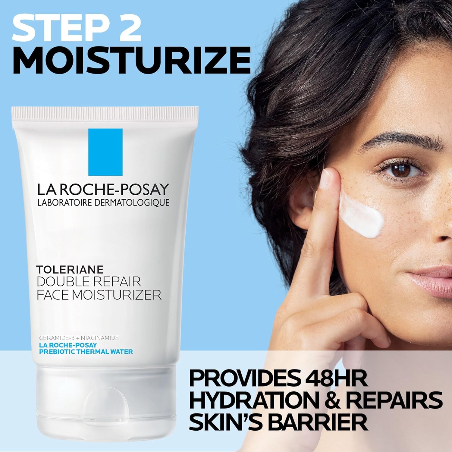 La Roche-Posay Toleraine Skin Care Set, Double Repair Face Moisturizer 100Ml & Purifying Foaming Facial Cleanser 50Ml, Oil Free Moisturizer & Face Wash for Oily Skin, Formulated with Niacinamide